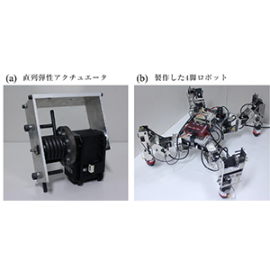 弾性アクチュエータを用いた4脚ロボットの足探り歩行 